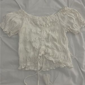 OCEAN DRIVE SMOCKED CROPPED TOP